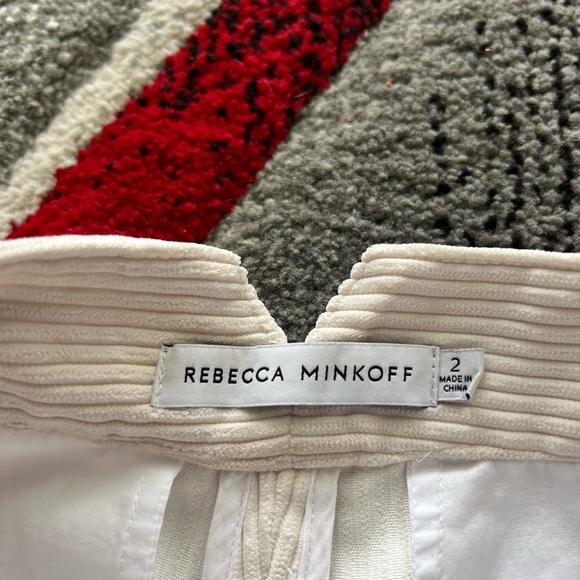 Rebecca Minkoff Ivory Corduroy Hadley High Waist Trousers - Picture 3 of 4